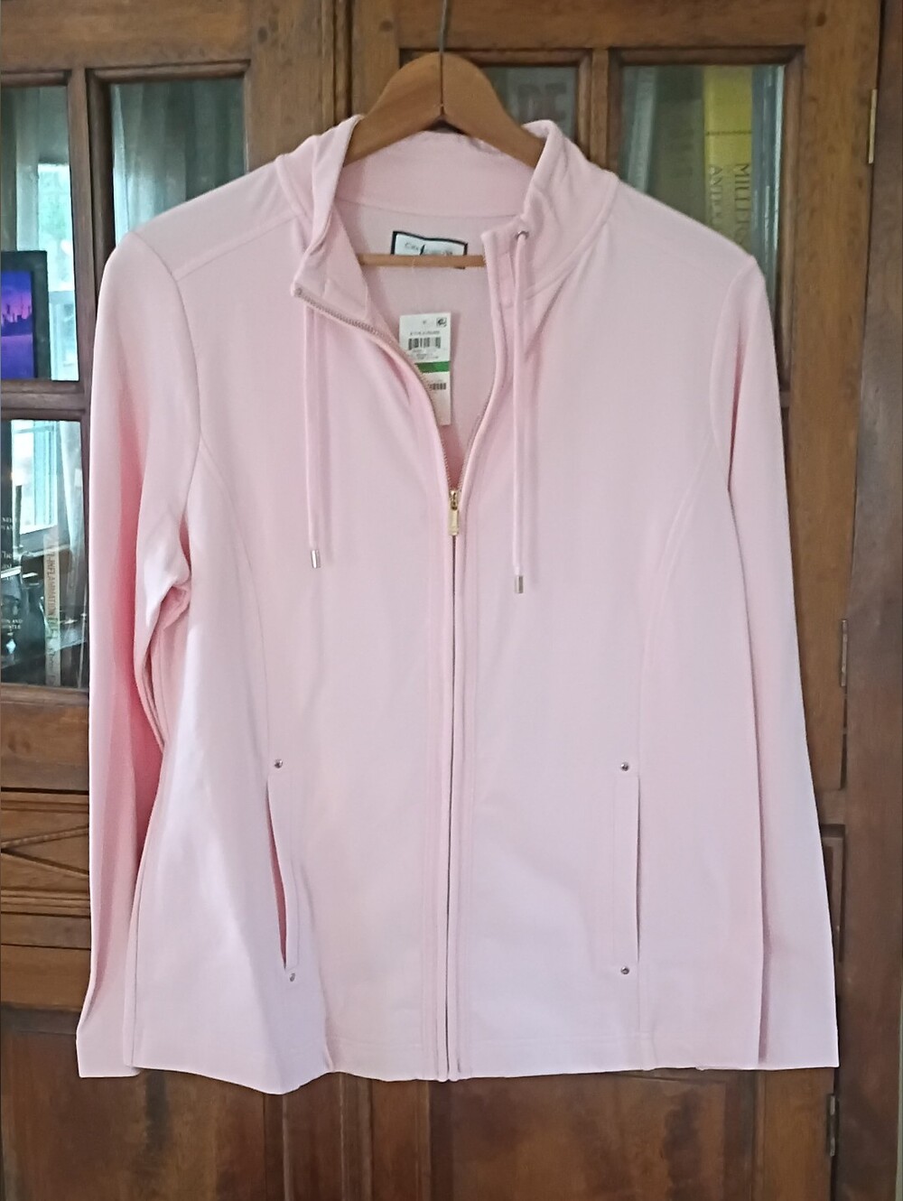 Charter Club zippered soft pink sweatshirt
